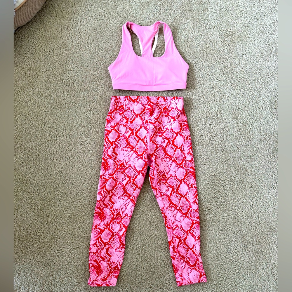 Fabletics 2pc Pink Workout Set